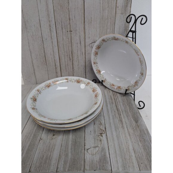 International Brighton Claridge 8302 Porcelain Set of 4 Cereal Soup Bowls - Picture 1 of 8